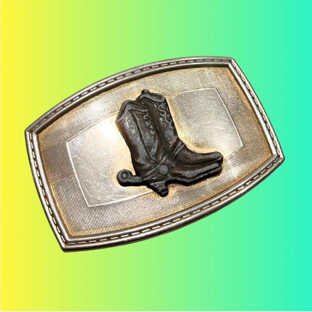 80s cowboy belt buckle